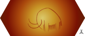 Version stylisée d'un dessin pariétal de mammouth